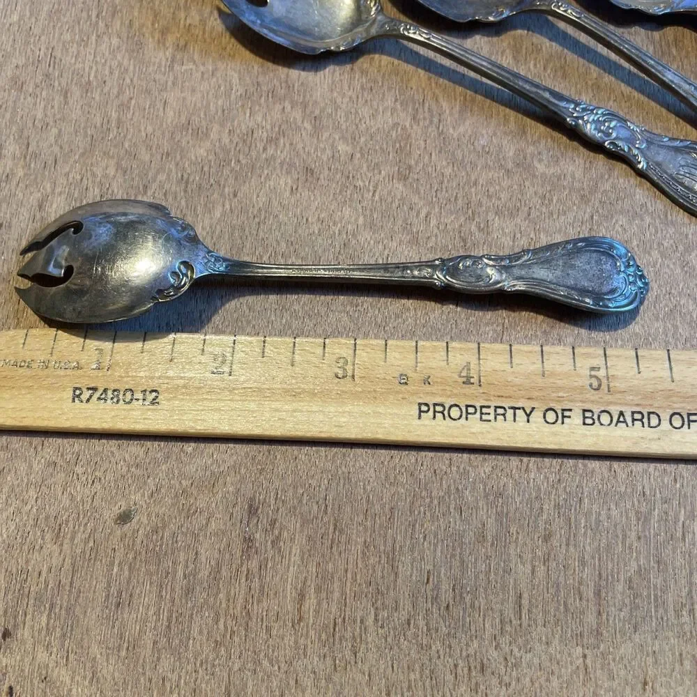 Rogers Bros Silver Plate Sporks 5 Pcs Monogrammed Tarnished